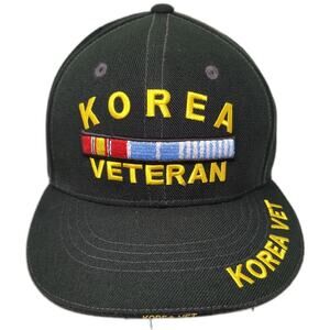 Korea Veteran Strapback Baseball Cap Black One Size Adjustable Rapid Dominance
